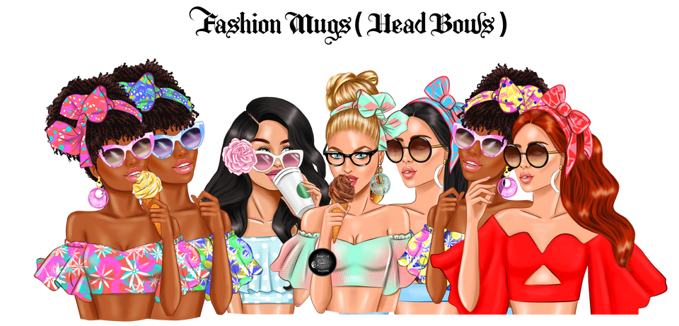 Fashion Head Bow Mugs