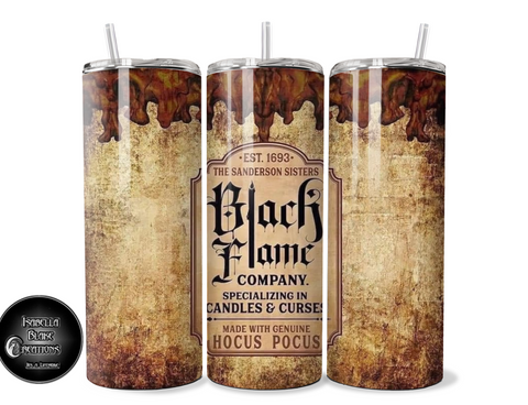 Black flame candle tumbler
